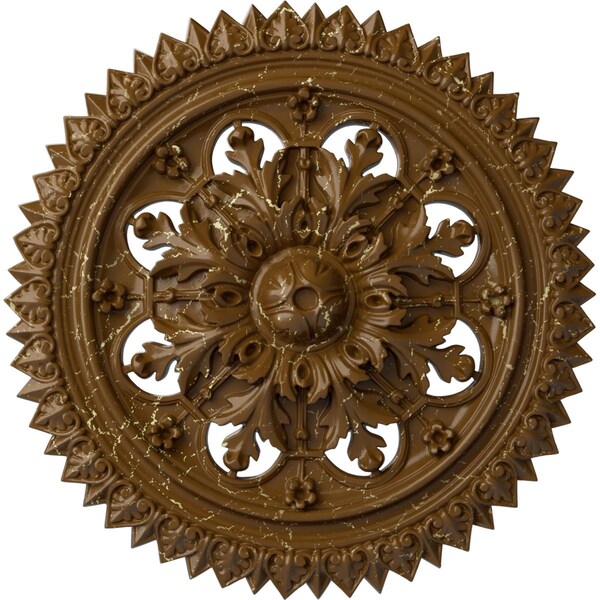 Ekena Millwork York Ceiling Medallion (Fits Canopies up to 3 5/8"), 21 5/8"OD x 2 1/2"P, Smokey Topaz Crackle CM21YOSTC - main